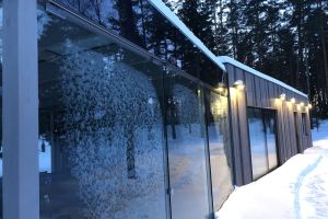 Glass canopy for a holiday home