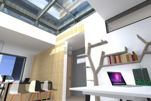 Huizen met houten interieur