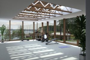 Gym met glasdak