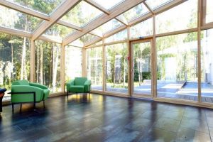Wooden glass veranda