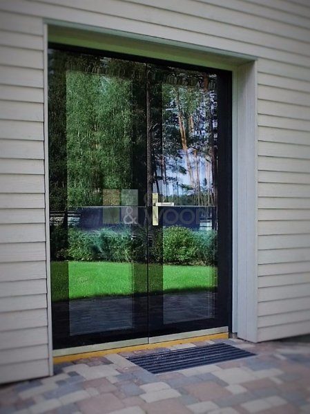 Wooden doors with glass finish